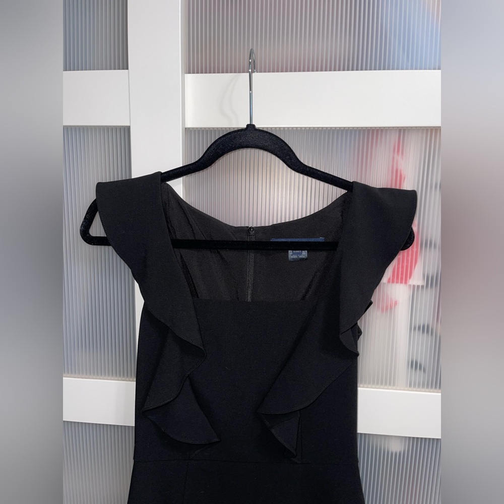 Women’s French Connection XXS/2 Black Whisper Ruffle Strap Minidress - Picture 2 of 6